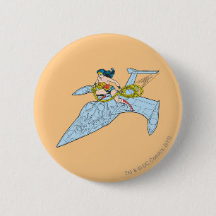 Wonder Woman auf Raumschiff Button