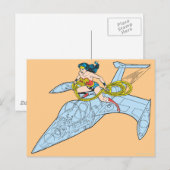 Wonder Woman auf Raumschiff Postkarte (Vorne/Hinten)