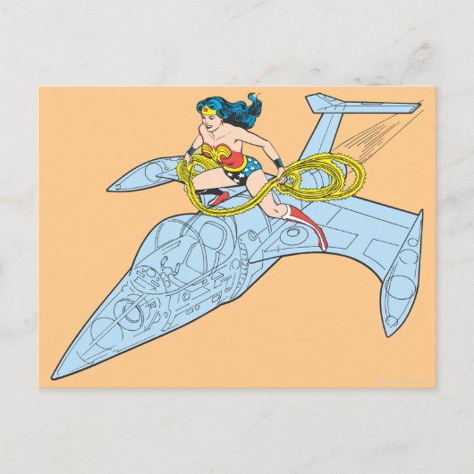 Wonder Woman auf Raumschiff Postkarte (Vorderseite)