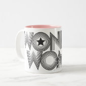 Wonder Woman B&W Logo 3 Zweifarbige Tasse (Vorderseite Links)