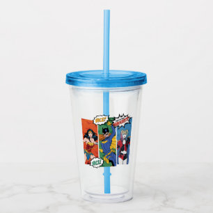 Wonder Woman, Batgirl & Harley Quinn Holiday Acryltrinkbecher