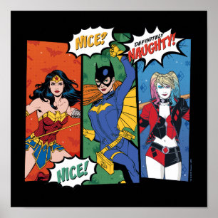 Wonder Woman, Batgirl & Harley Quinn Holiday Poster