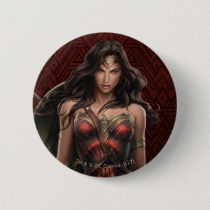 Wonder Woman Battle Ready Comic Art Button
