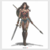 Wonder Woman Battle-Ready Comic Kunst Aufkleber (Blatt)