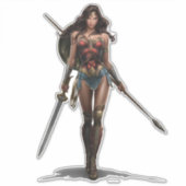 Wonder Woman Battle-Ready Comic Kunst Aufkleber (Vorderseite)
