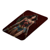 Wonder Woman Battle-Ready Comic Kunst Magnet (Linke Seite)