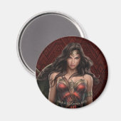 Wonder Woman Battle-Ready Comic Kunst Magnet (Vorderseite/Rückseite)