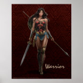 Wonder Woman Battle-Ready Comic Kunst Poster (Vorne)
