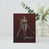 Wonder Woman Battle-Ready Comic Kunst Postkarte (Stehend Vorderseite)