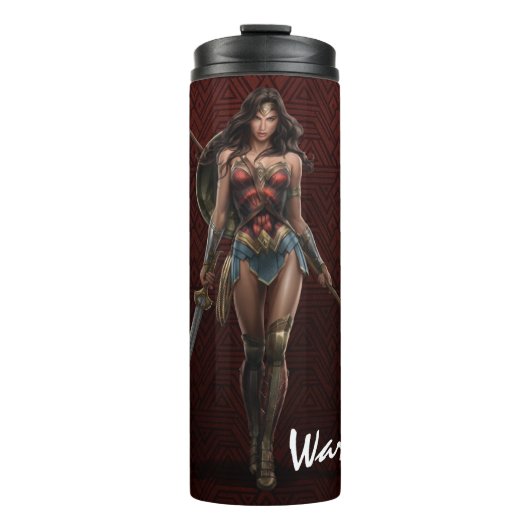 Wonder Woman Battle-Ready Comic Kunst Thermosbecher (Vorderseite)