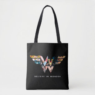 Wonder Woman "Believe in Wonder" Collage Logo Tasche