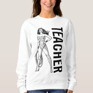 Wonder Woman Black & White Pose Lehrerin Sweatshirt