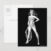 Wonder Woman Black & White Pose Postkarte (Vorne/Hinten)
