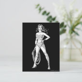 Wonder Woman Black & White Pose Postkarte (Stehend Vorderseite)