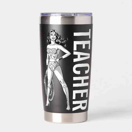 Wonder Woman Black & White Pose Thermobecher (Vorderseite)