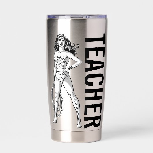 Wonder Woman Black & White Pose Thermobecher (Vorderseite)