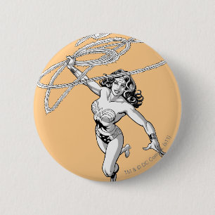 Wonder Woman Black & White Twirl Button
