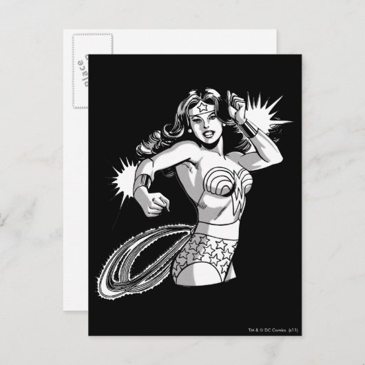 Wonder Woman Black & White Verteidiger Postkarte (Vorne/Hinten)