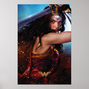 Wonder Woman blockiert mit Schwert Poster