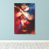 Wonder Woman Blockierung mit Armbändern Leinwanddruck (Insitu (Holzboden))