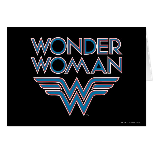 Wonder Woman Blue and Red Retro Logo (Vorderseite (Horizontal))