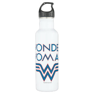 Wonder Woman Blue and Red Retro Logo Edelstahlflasche