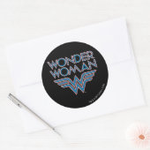 Wonder Woman Blue and Red Retro Logo Runder Aufkleber (Umschlag)