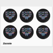 Wonder Woman Blue and Red Retro Logo Runder Aufkleber (Blatt)