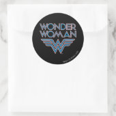 Wonder Woman Blue and Red Retro Logo Runder Aufkleber (Tasche)