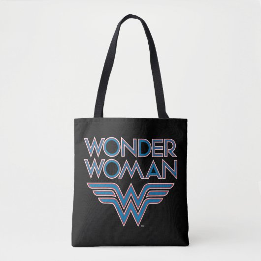Wonder Woman Blue and Red Retro Logo Tasche (Vorderseite)
