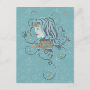 Wonder Woman Blue Background Postkarte