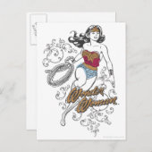 Wonder Woman Blüh Postkarte (Vorne/Hinten)