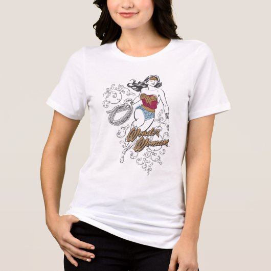Wonder Woman Blüh Tri-Blend Shirt (Vorderseite)