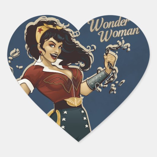Wonder Woman Bombshell Herz-Aufkleber (Vorderseite)