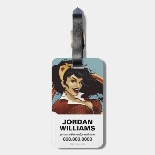 Wonder Woman Bombshell Name Graphic Gepäckanhänger (Rückseite vertikal)