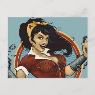 Wonder Woman Bombshell Namensgrafik Postkarte