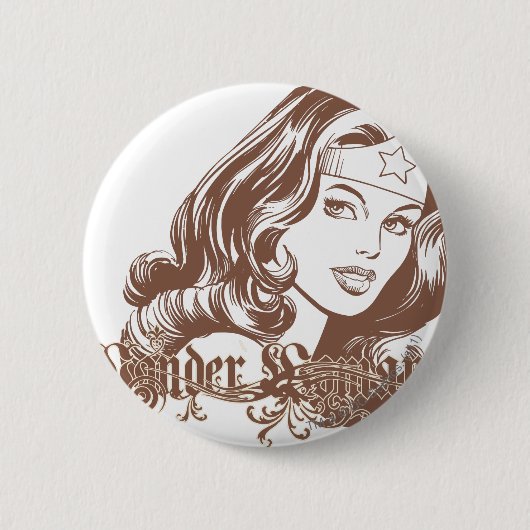 Wonder Woman Brown Button (Vorderseite)