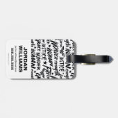 Wonder Woman Brush Typografy Art Gepäckanhänger (Rückseite horizontal)