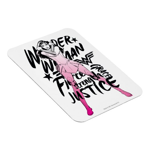 Wonder Woman Brush Typografy Art Magnet (Rechte Seite)