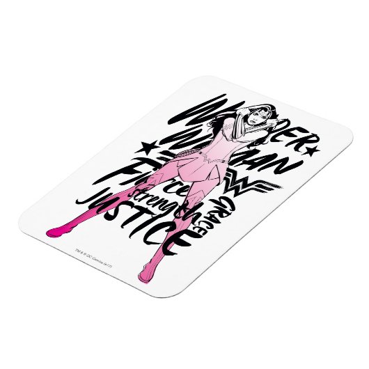 Wonder Woman Brush Typografy Art Magnet (Linke Seite)