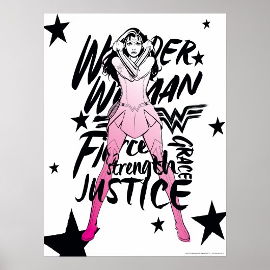 Wonder Woman Brush Typografy Art Poster (Vorne)