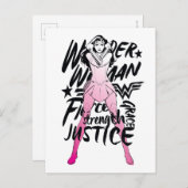 Wonder Woman Brush Typografy Art Postkarte (Vorne/Hinten)
