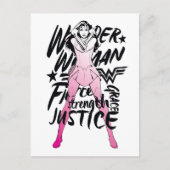 Wonder Woman Brush Typografy Art Postkarte (Vorderseite)