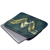 Wonder Woman Brushed Gold Symbol Laptopschutzhülle (Vorne Knopf)