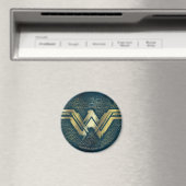 Wonder Woman Brushed Gold Symbol Magnet (In Situ (Geschirrspüler))