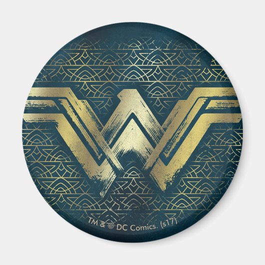 Wonder Woman Brushed Gold Symbol Magnet (Vorne)