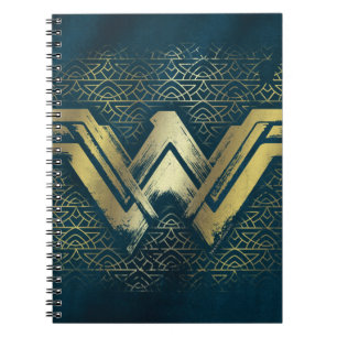 Wonder Woman Brushed Gold Symbol Notizblock