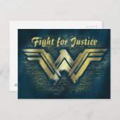 Wonder Woman Brushed Gold Symbol Postkarte (Vorne/Hinten)