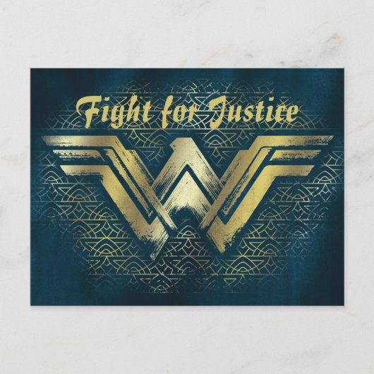 Wonder Woman Brushed Gold Symbol Postkarte (Vorderseite)