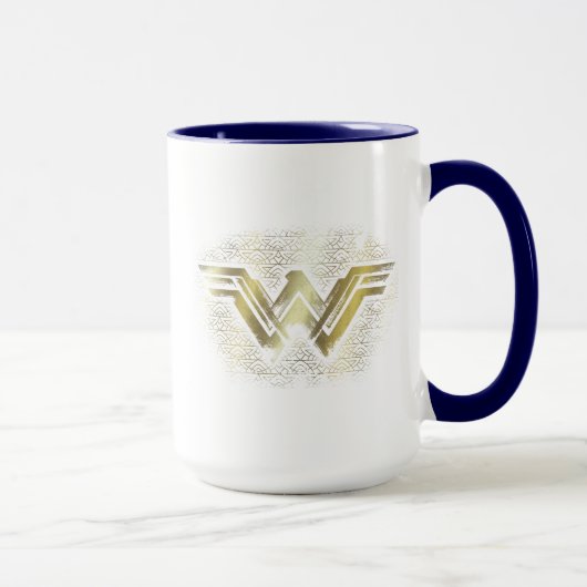 Wonder Woman Brushed Gold Symbol Tasse (Rechts)
